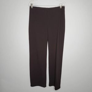 EILEEN FISHER Solid Brown Straight Leg Pull On Pants Sz Small S